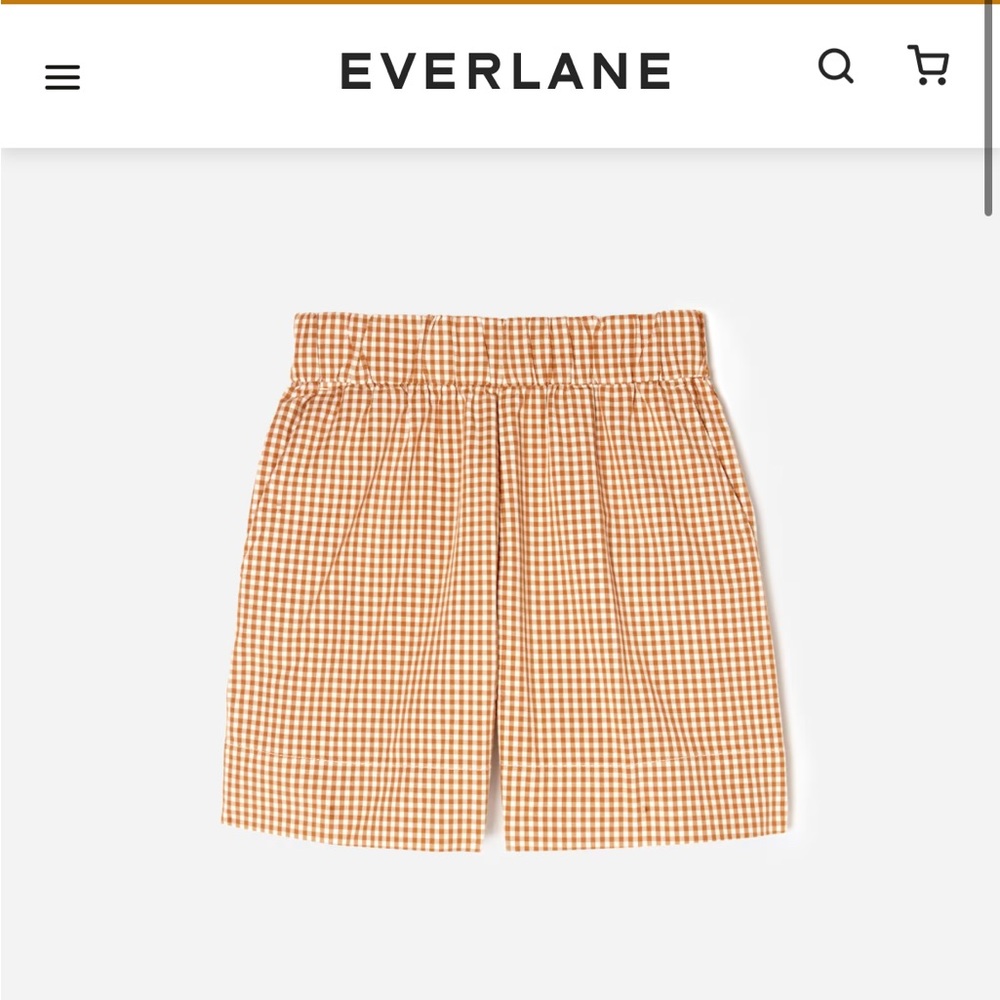 Everlane Easy Short in Orange Gingham (size 4)